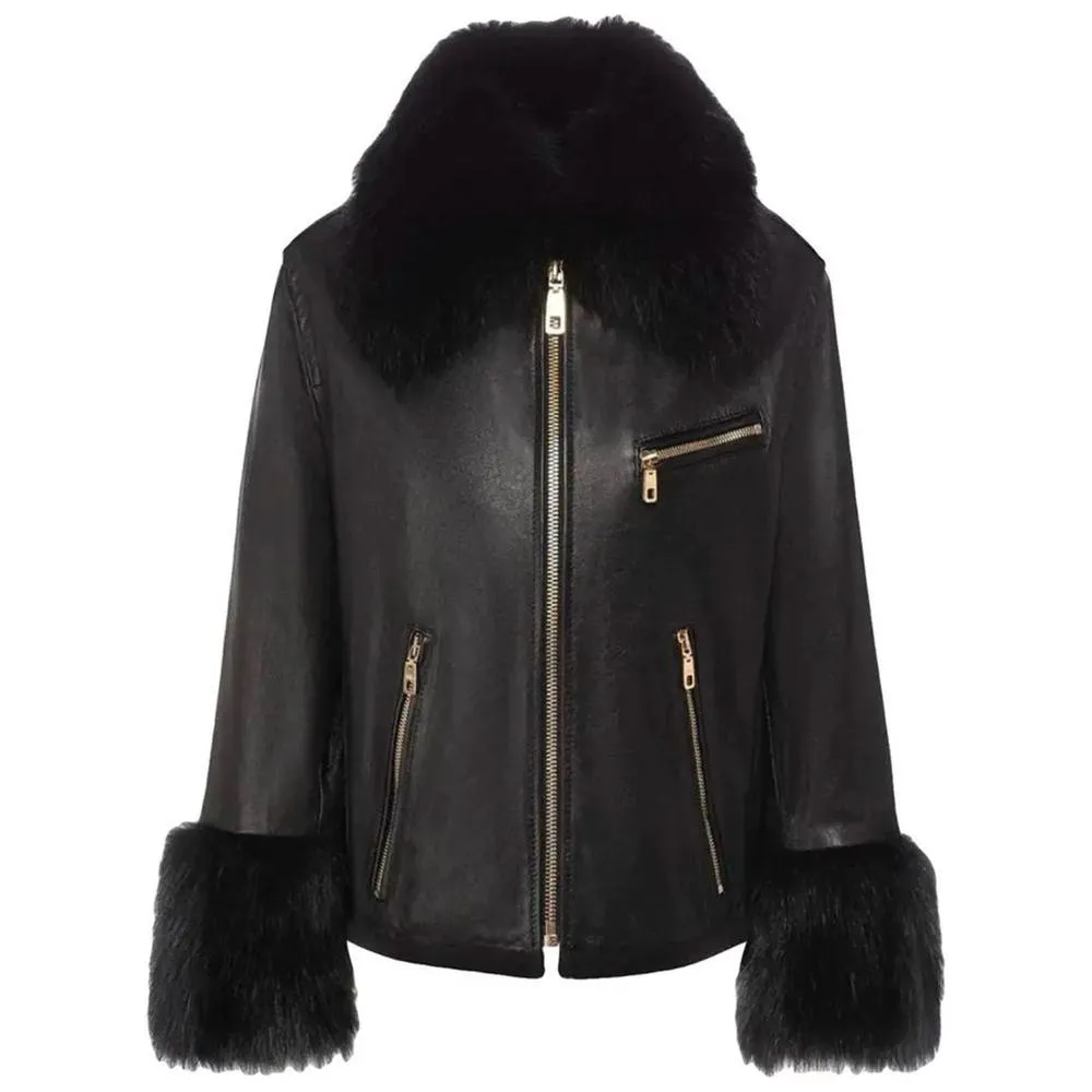 Dolce & Gabbana Black Leather Di Lambskin Jackets & Coat