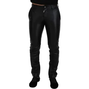 Dolce & Gabbana Elegant Black Agnello Trousers for Men