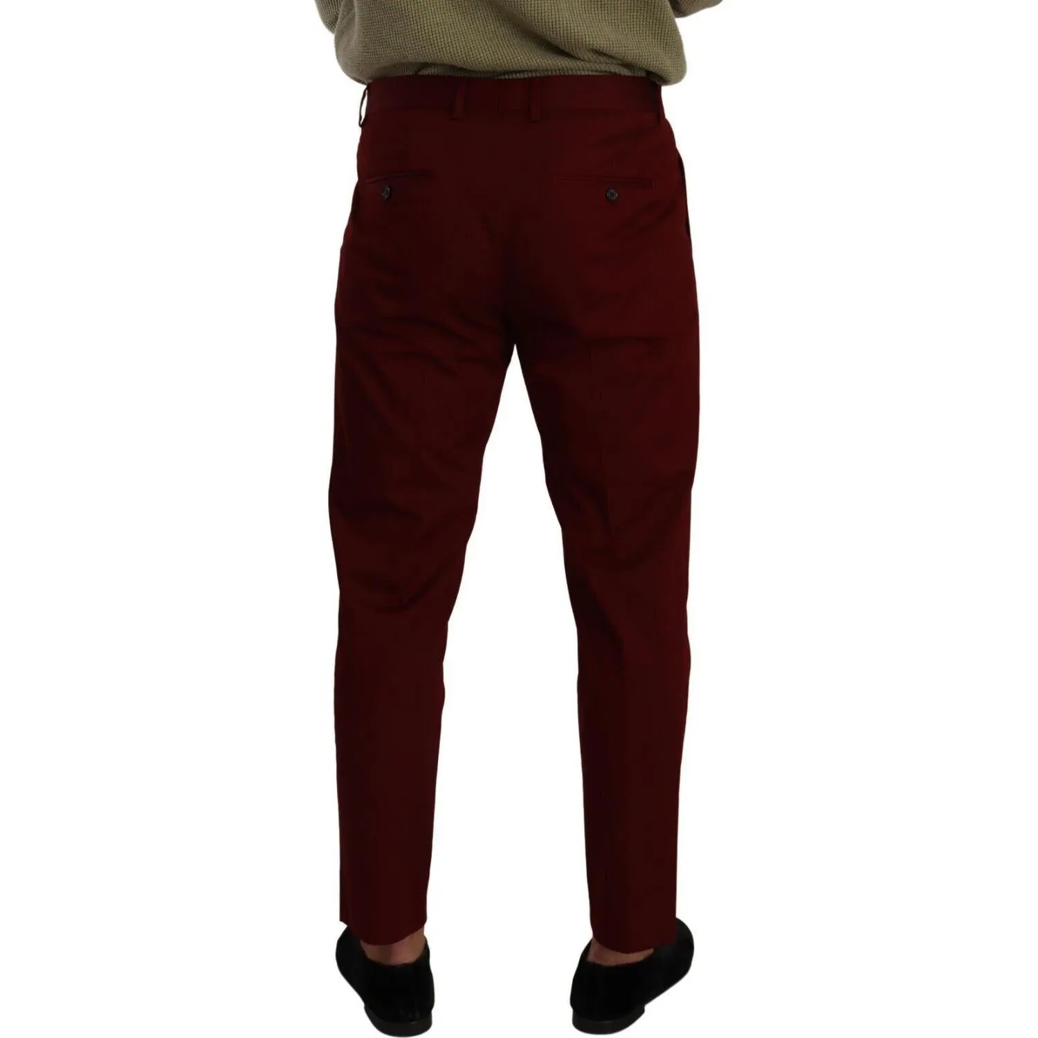 Dolce & Gabbana Elegant Dark Red Dress Chinos for Men