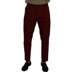 Dolce & Gabbana Elegant Dark Red Dress Chinos for Men