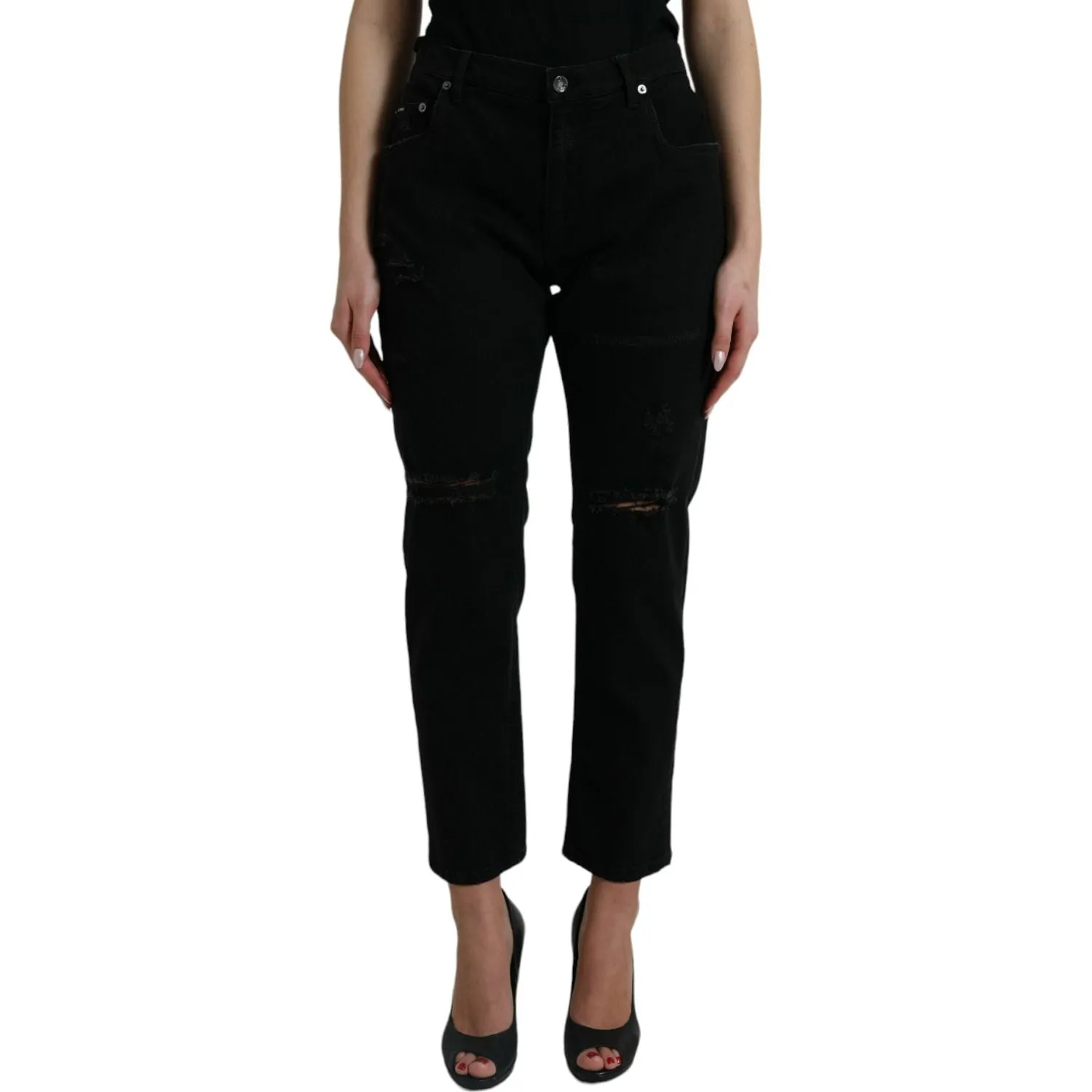 Dolce & Gabbana Elegant High Waist Black Stretch Jeans