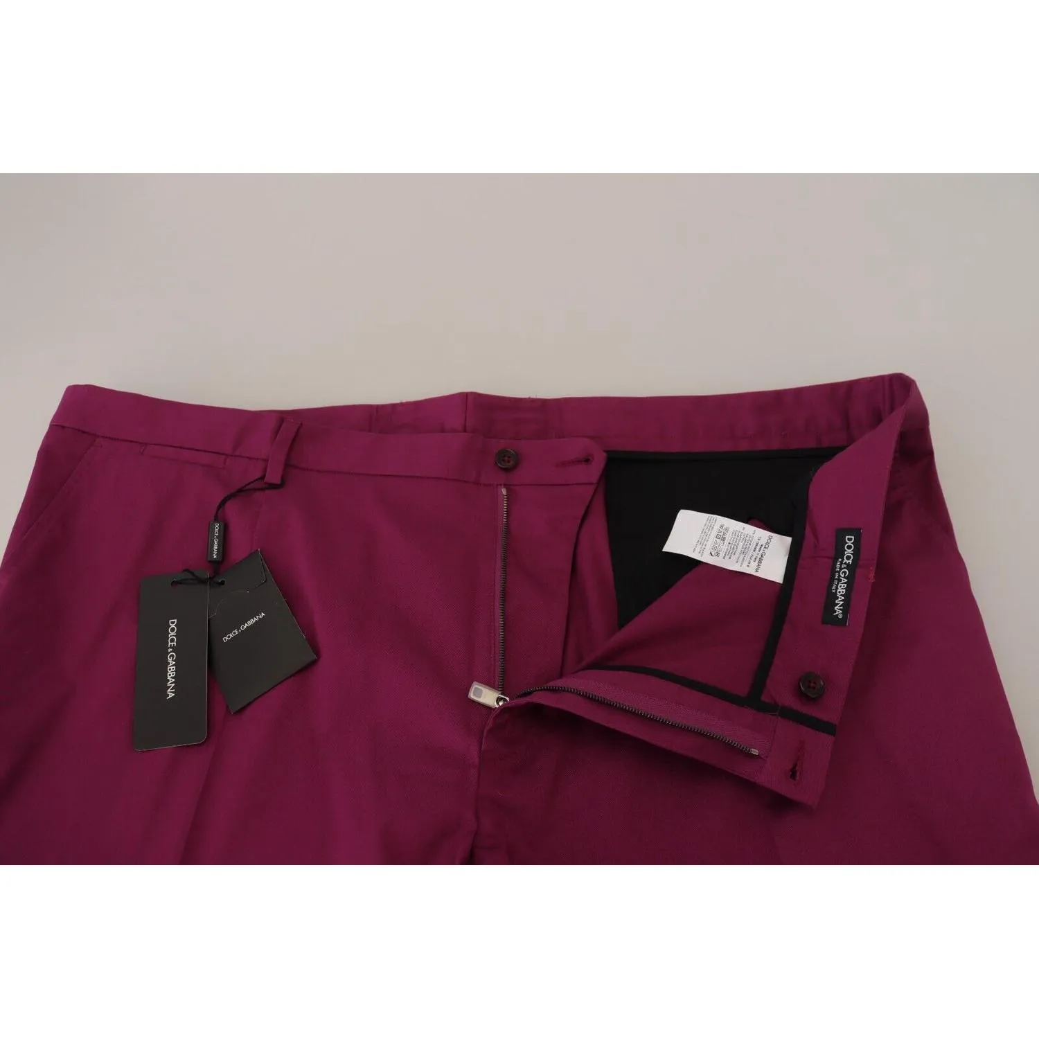 Dolce & Gabbana Elegant Magenta Cotton Stretch Pants