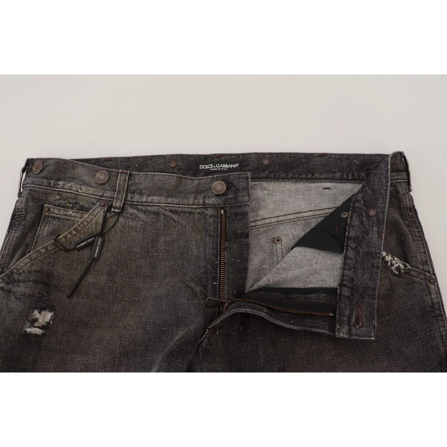 Dolce & Gabbana Exquisite Gray Denim Pants for the Modern Gentleman