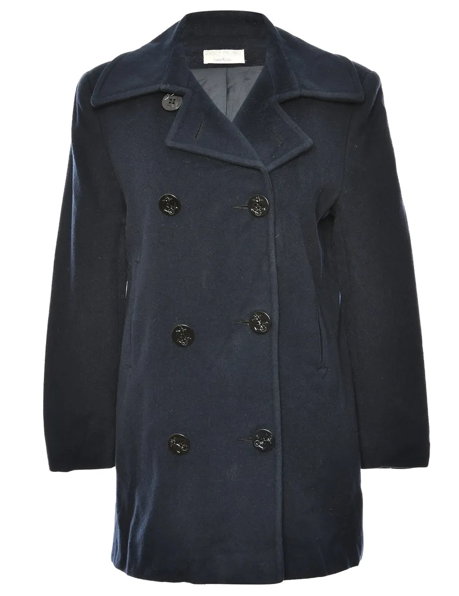 Double Breasted Navy Classic Peacoat - L