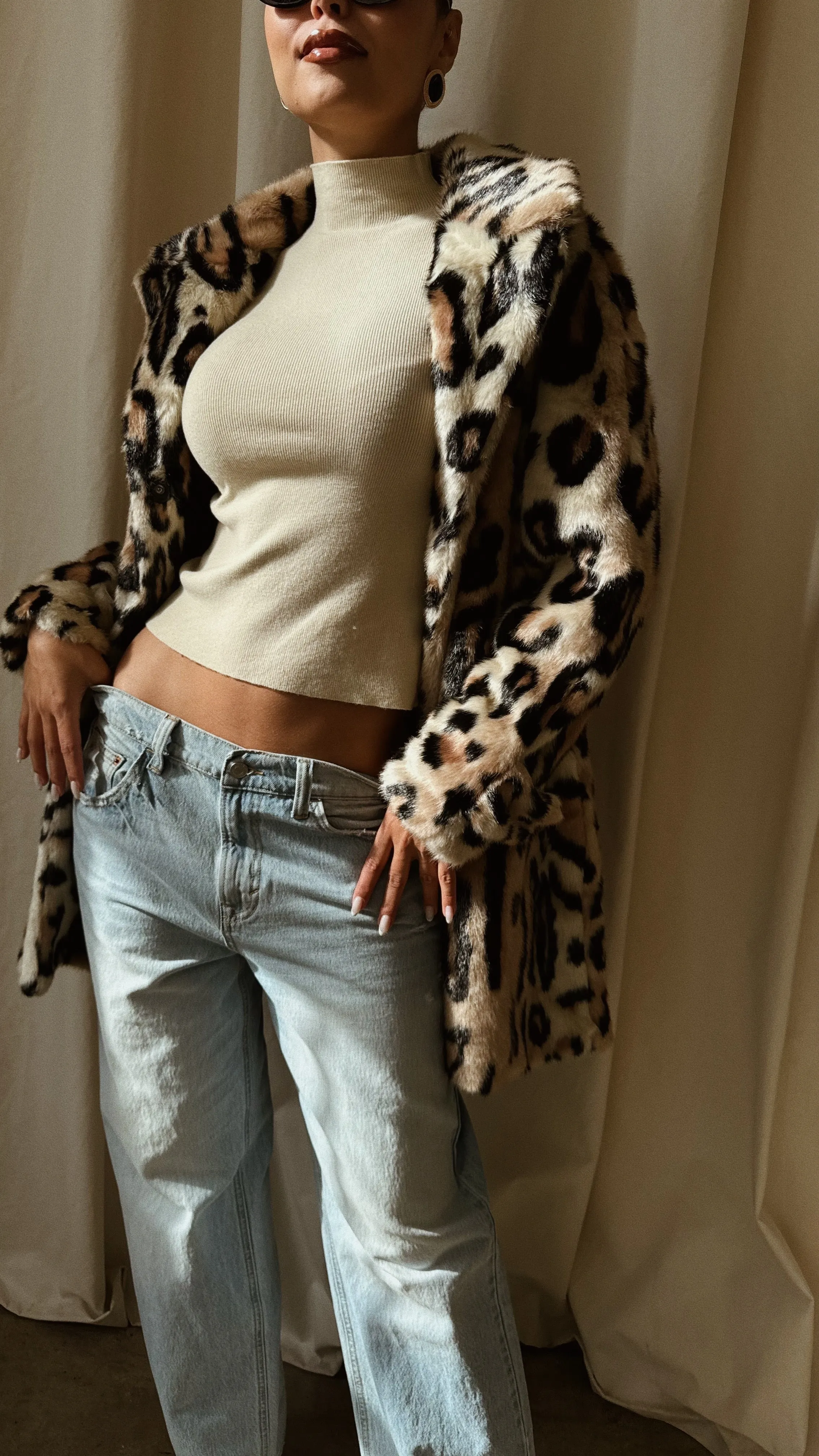 Drita Faux Fur Coat - Leopard