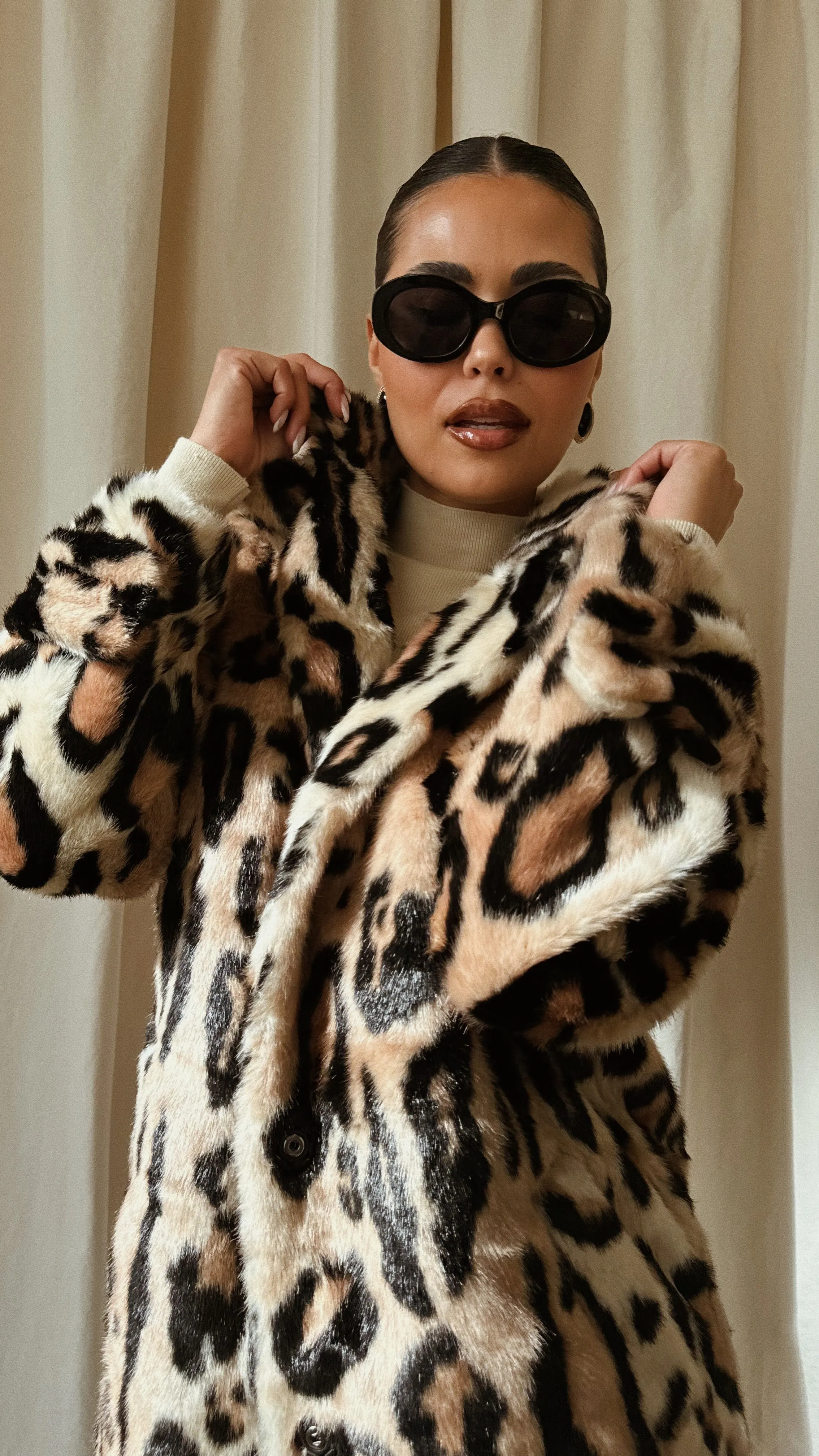 Drita Faux Fur Coat - Leopard