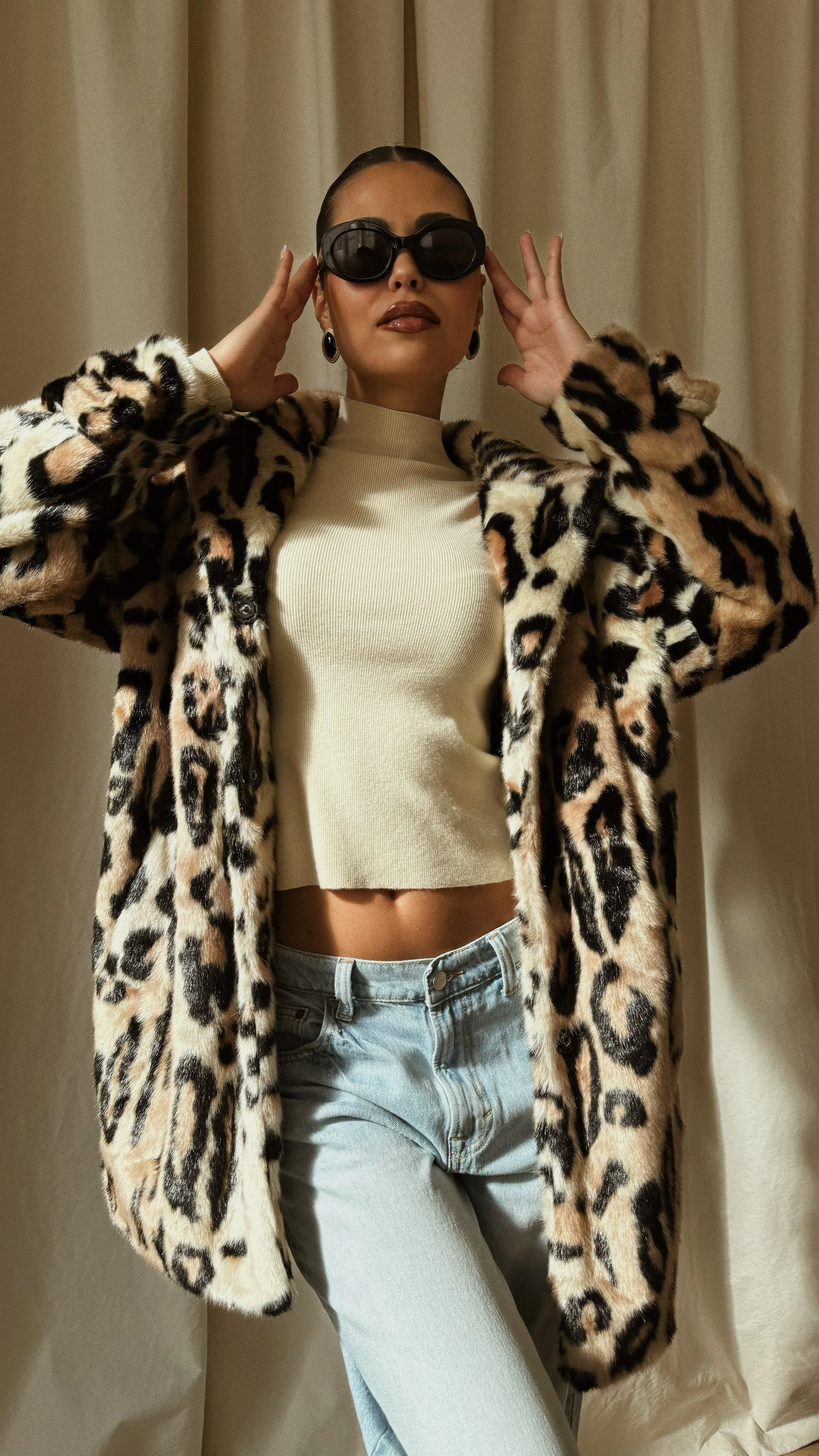 Drita Faux Fur Coat - Leopard