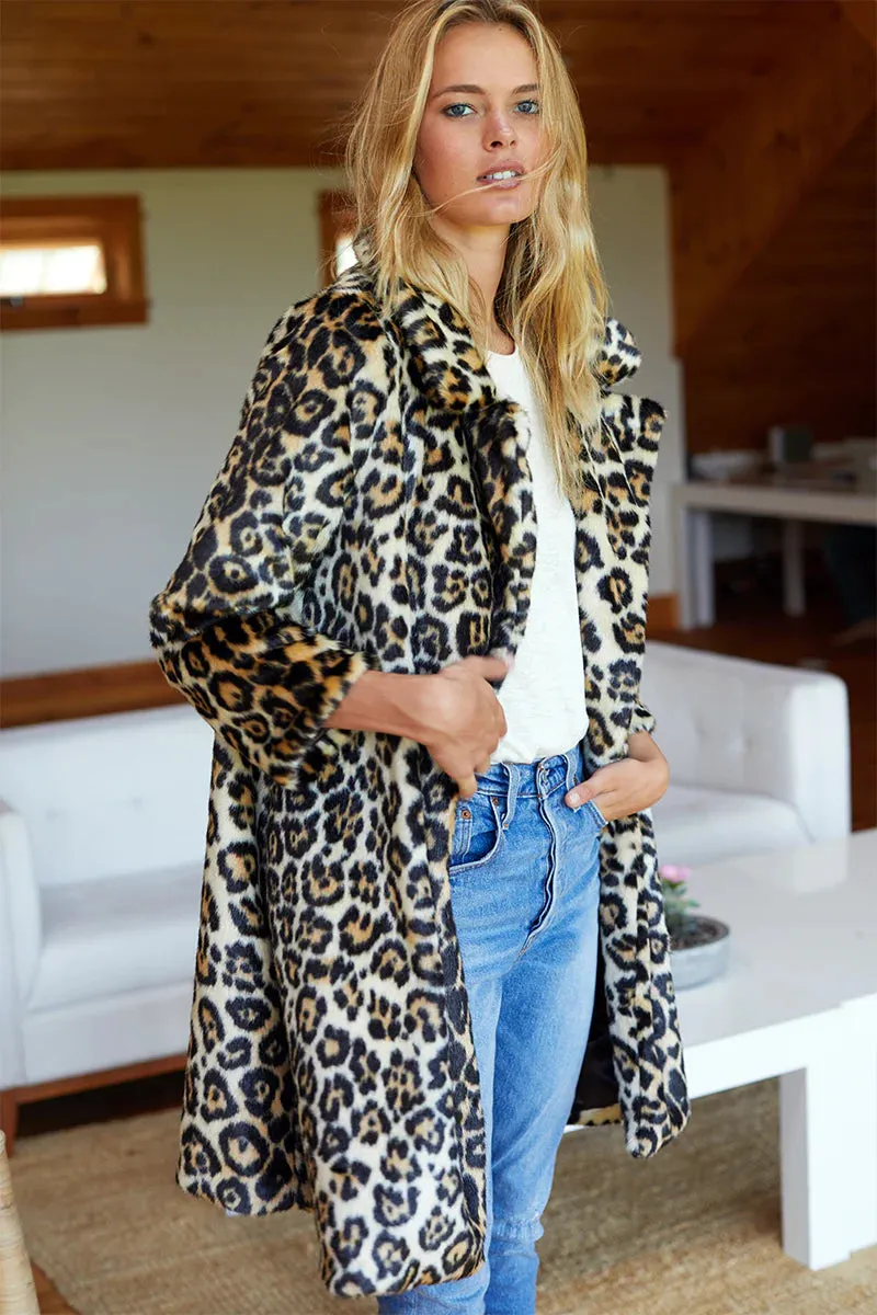 Emerson Fry Vegan Leopard Fur Coat