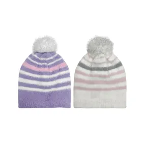 Eyelash Knit Striped Beanie - Kids