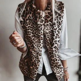 Faux fur leopard gilet *NEW*