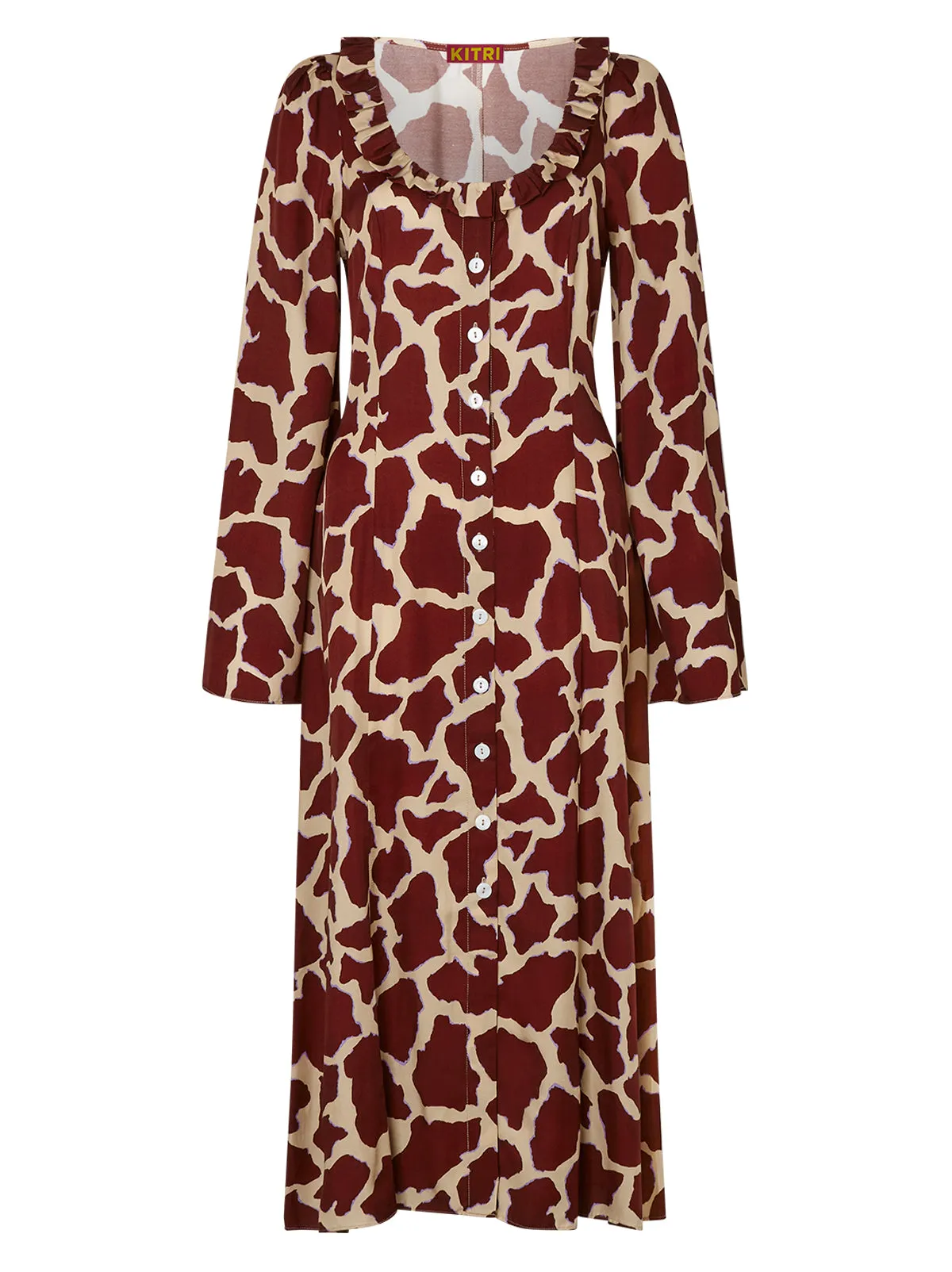 Flora Giraffe Print Midi Dress