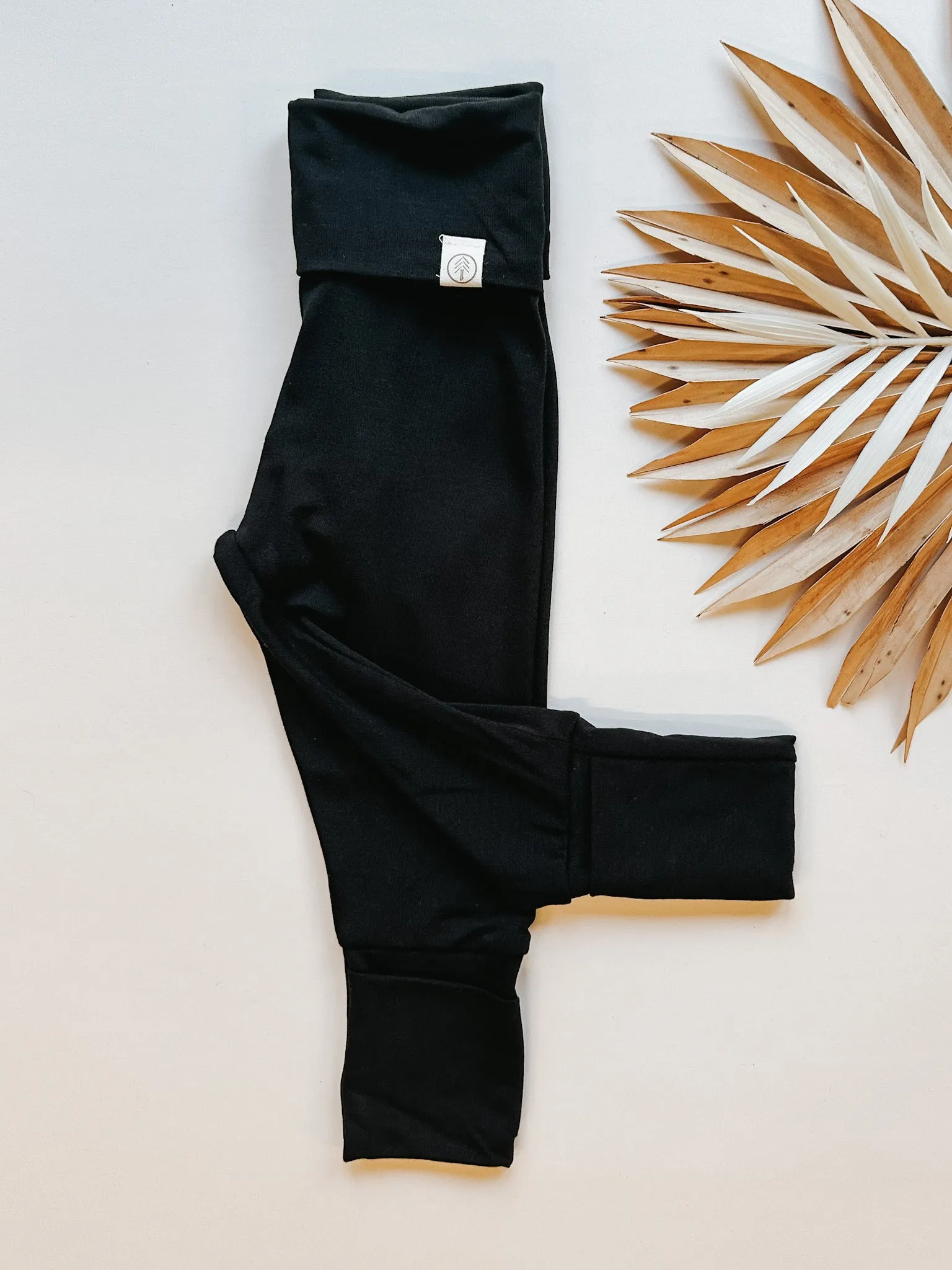 Fold-Over Footie Leggings | Baby & Toddler | Luxury Bamboo | Black