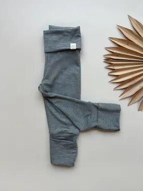 Fold-Over Footie Leggings | Baby & Toddler | Luxury Bamboo | Dark Heather Gray