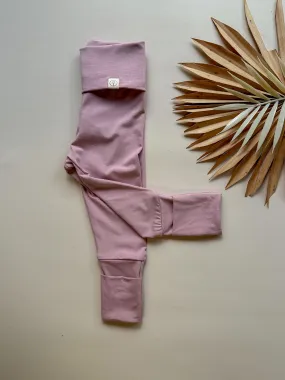 Fold-Over Footie Leggings | Baby & Toddler | Luxury Bamboo | Dusty Pink