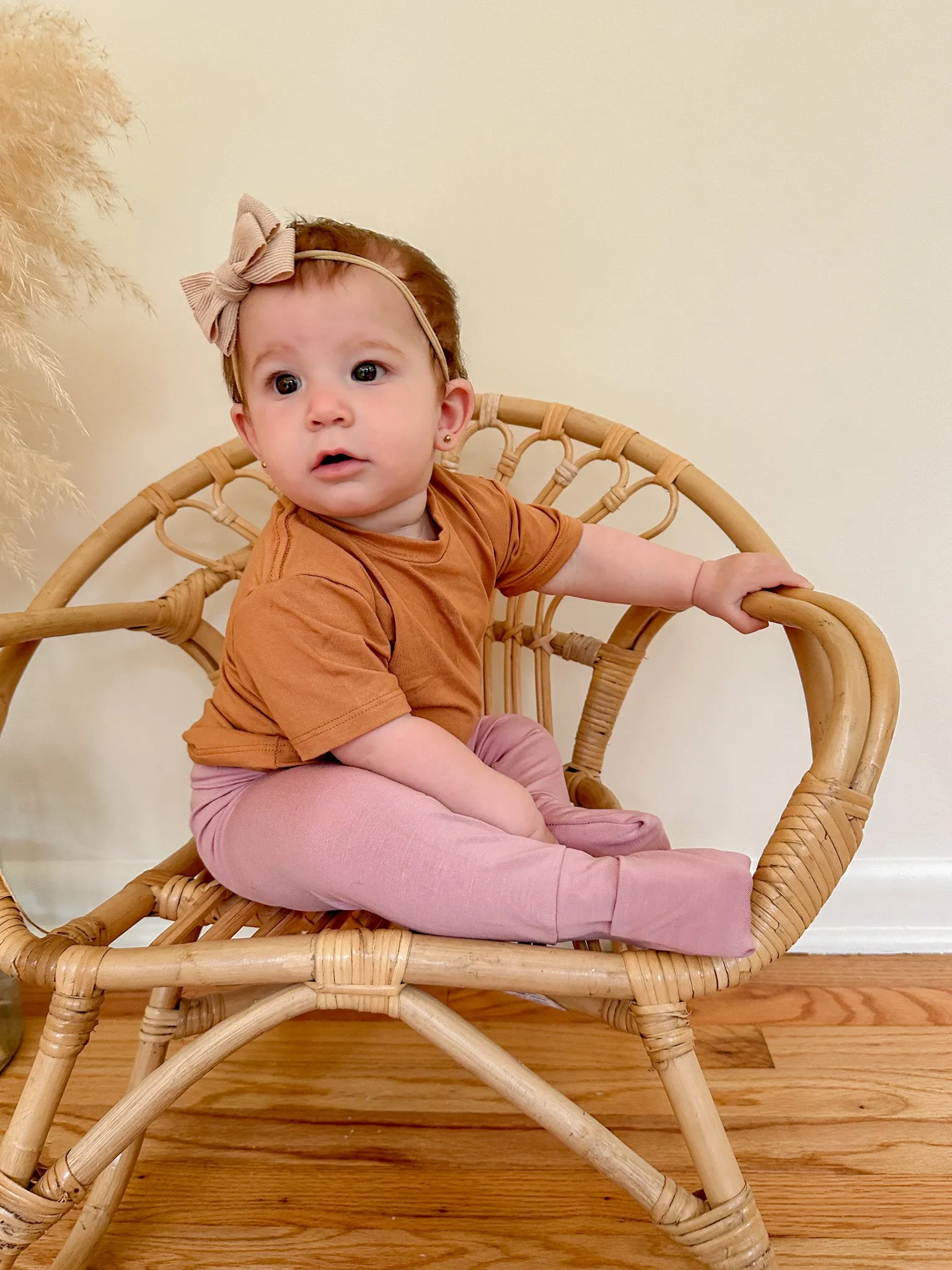 Fold-Over Footie Leggings | Baby & Toddler | Luxury Bamboo | Dusty Pink