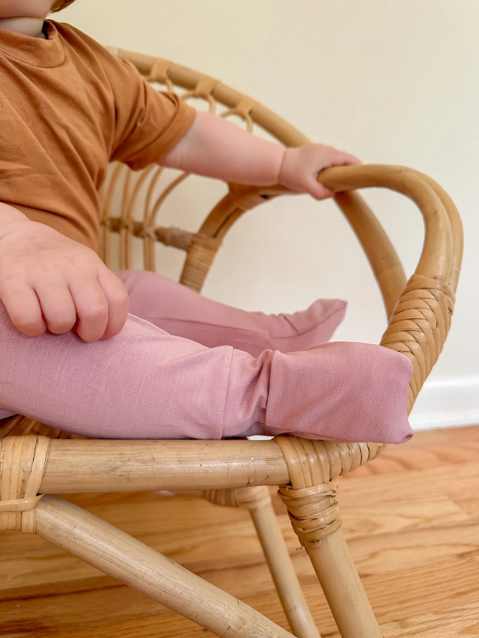 Fold-Over Footie Leggings | Baby & Toddler | Luxury Bamboo | Dusty Pink