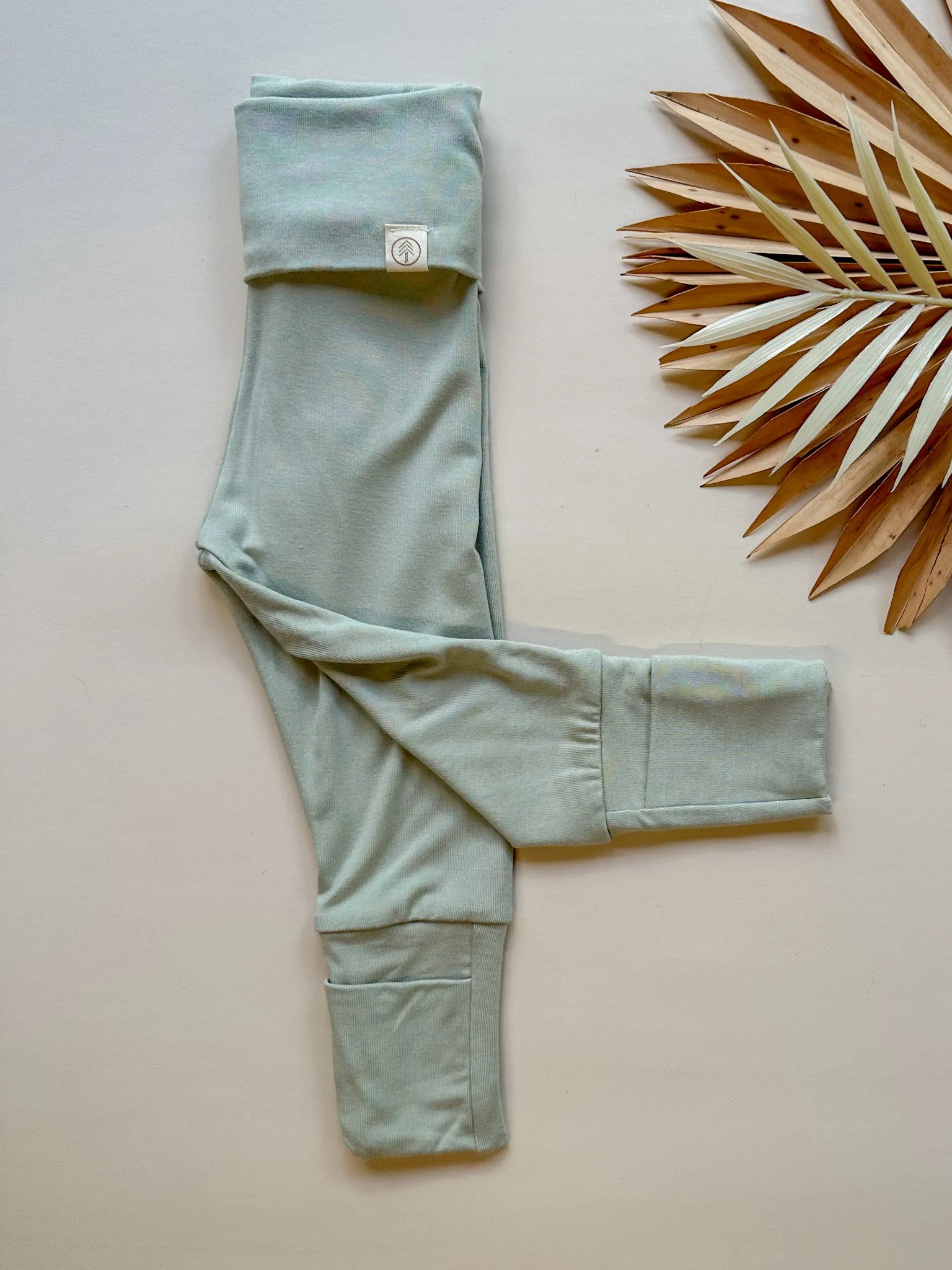 Fold-Over Footie Leggings | Baby & Toddler | Luxury Bamboo | Sage