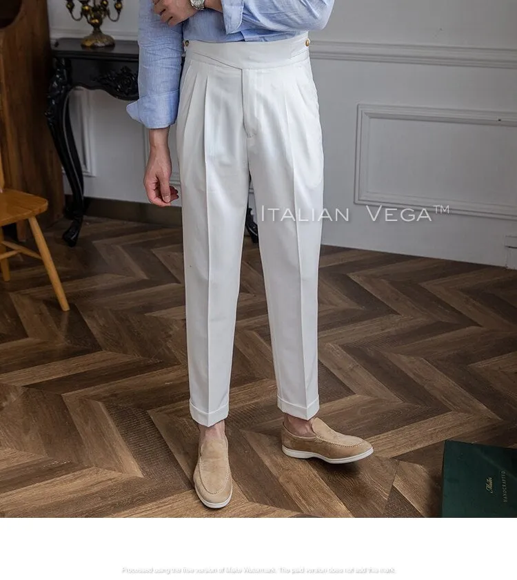 Frost White Classic Buttoned Gurkha Pants by Italian Vega®