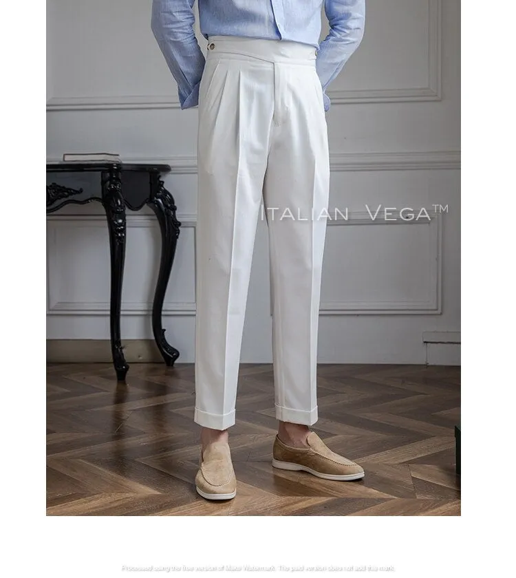 Frost White Classic Buttoned Gurkha Pants by Italian Vega®