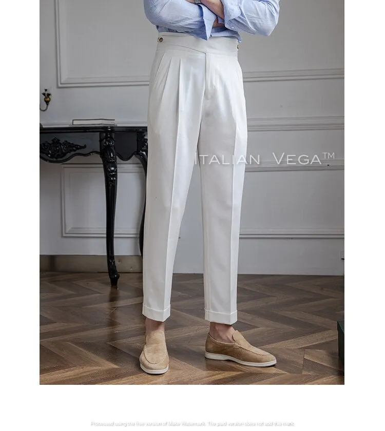 Frost White Classic Buttoned Gurkha Pants by Italian Vega®