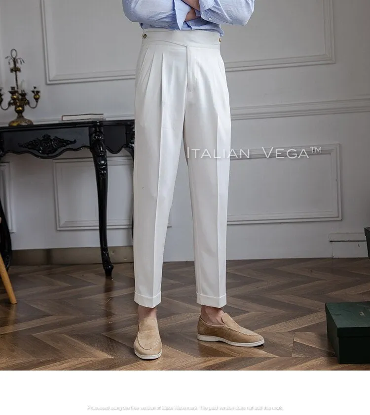 Frost White Classic Buttoned Gurkha Pants by Italian Vega®