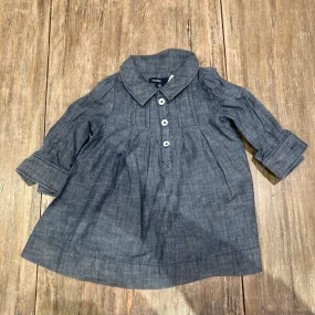 Gap Blue Chambray Shirt Dress 3-6m