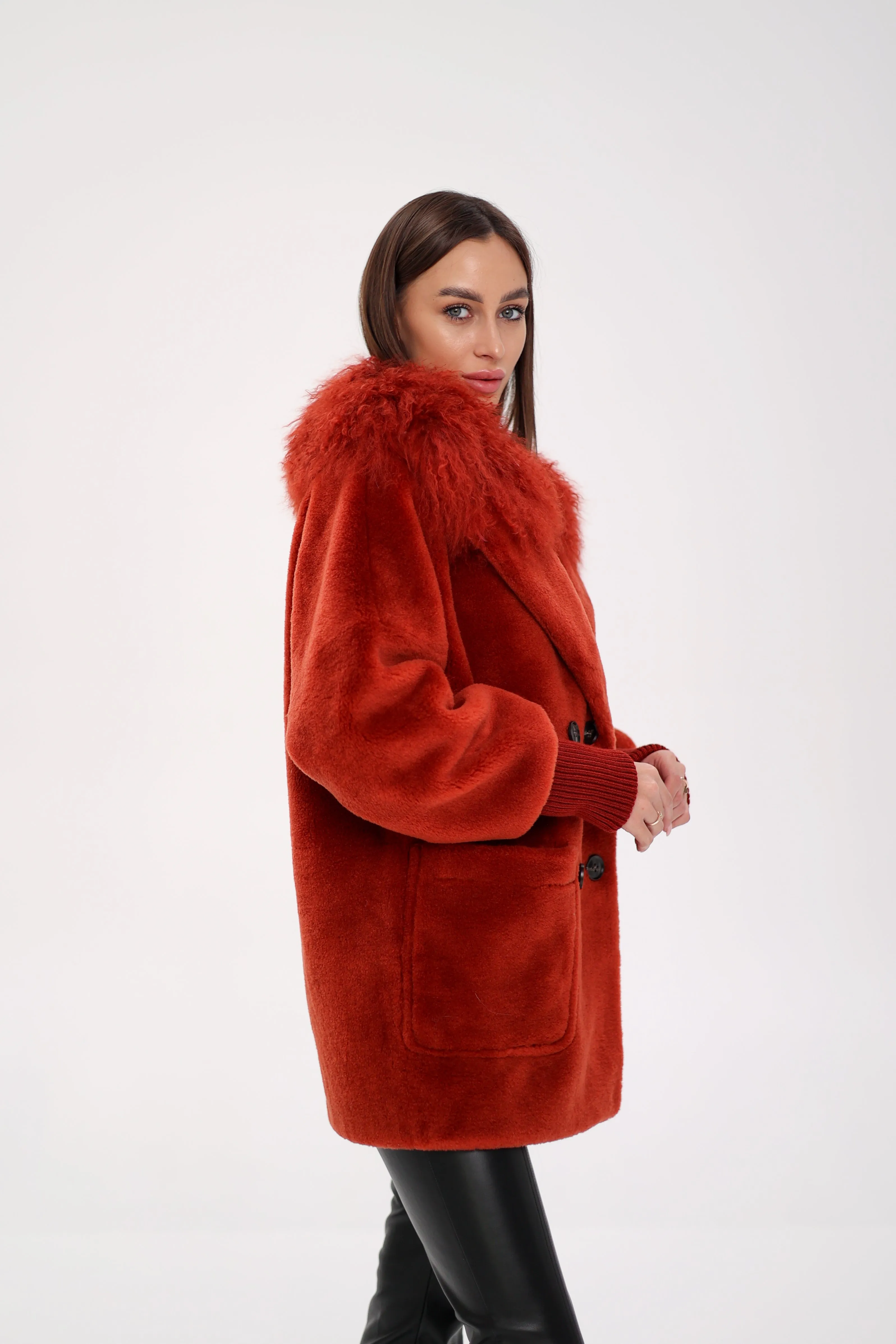 Genuine Lama Fur Peruvian Wool Coat