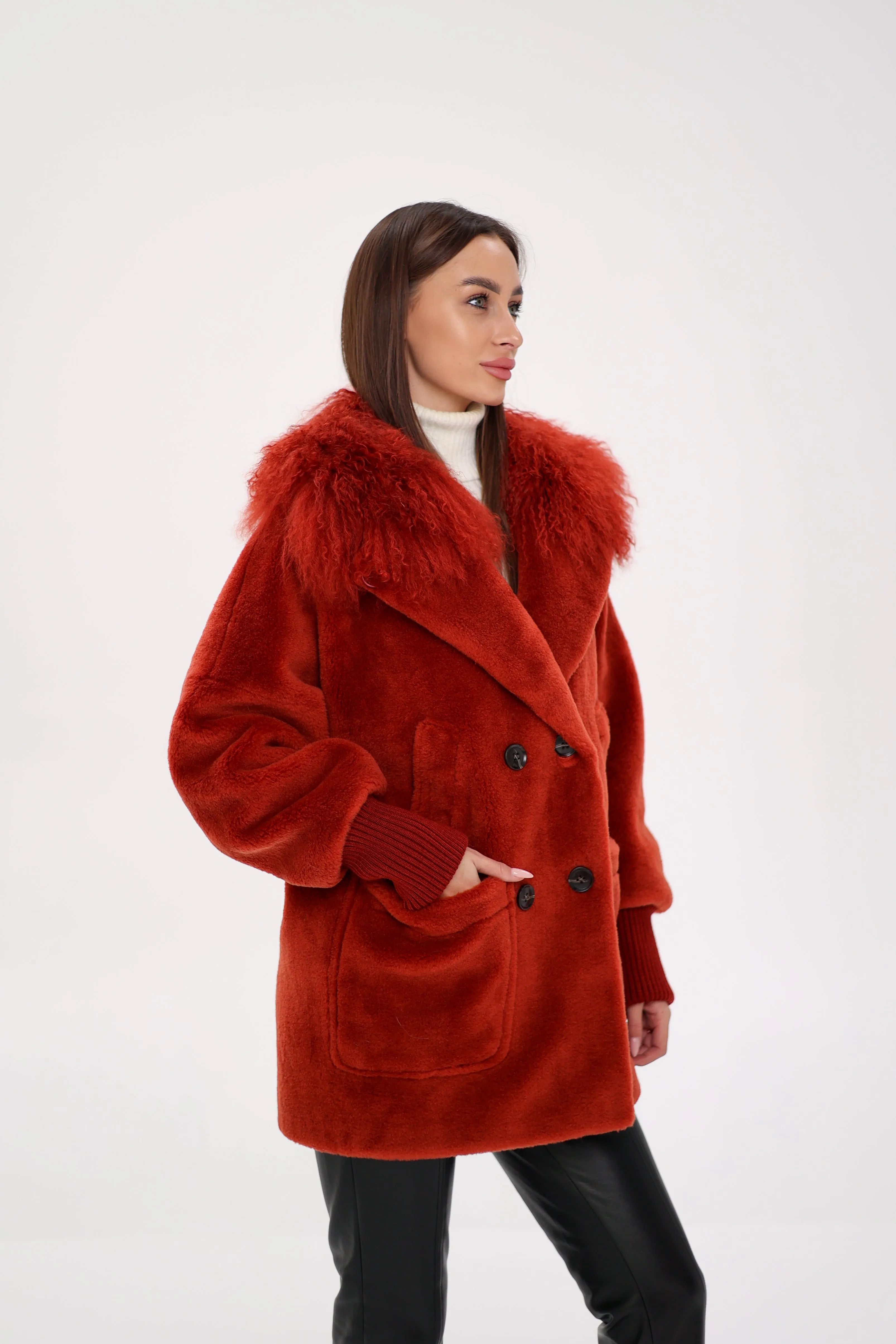 Genuine Lama Fur Peruvian Wool Coat