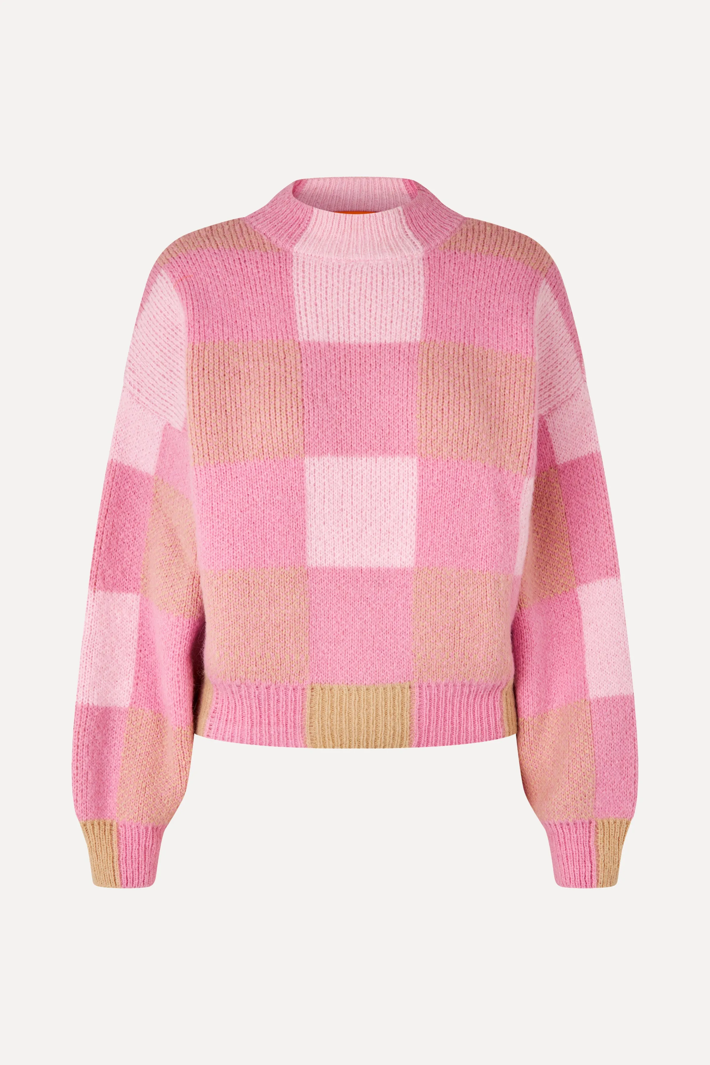 Gingham Check Sweater - Pink Gingham Check