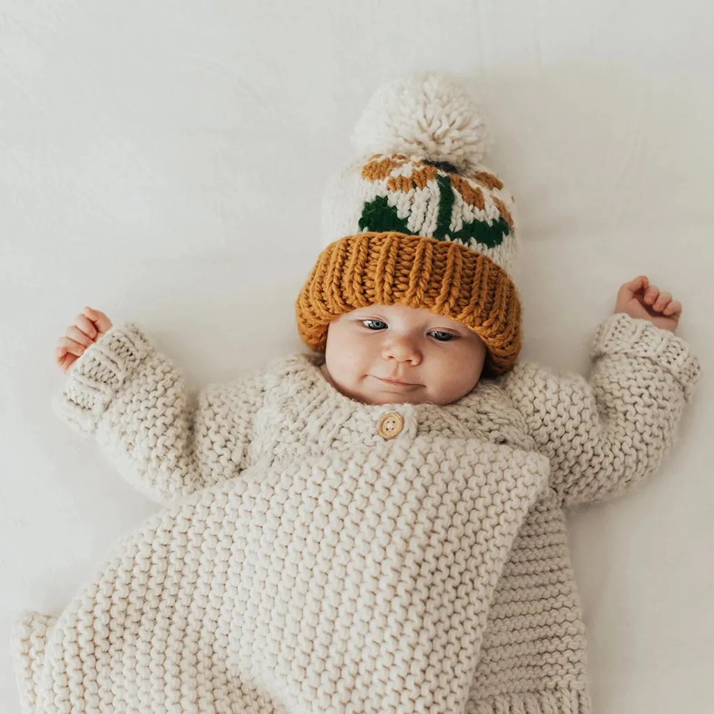 Hand Knit Beanie | Coneflower Gold