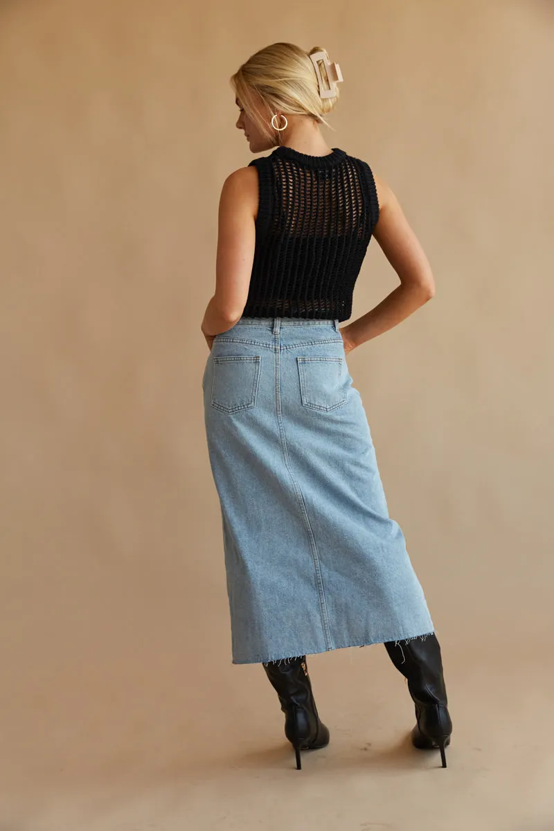 Hayden Denim Midi Skirt