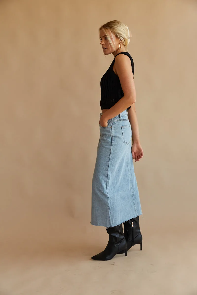 Hayden Denim Midi Skirt