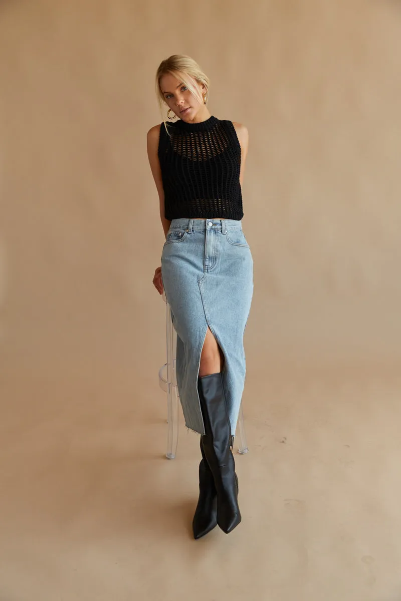 Hayden Denim Midi Skirt