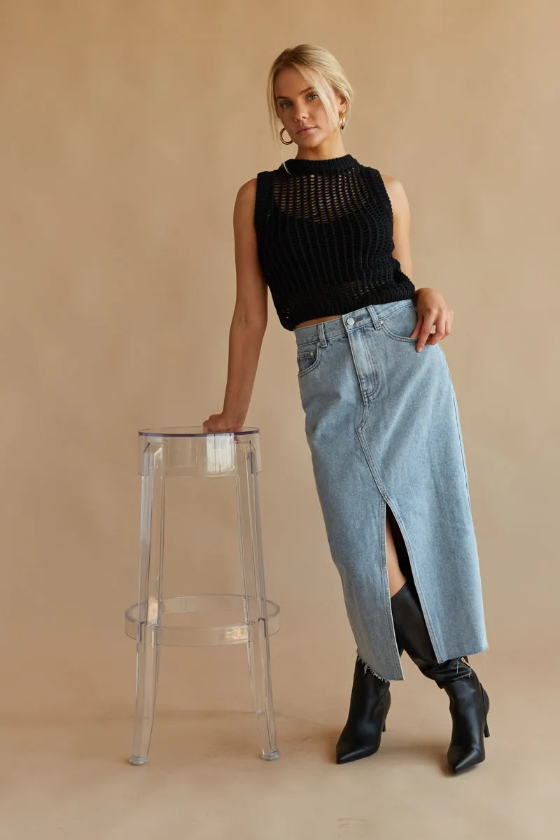 Hayden Denim Midi Skirt