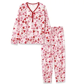 Hearts Women's Valentine Bamboo Pajama Set