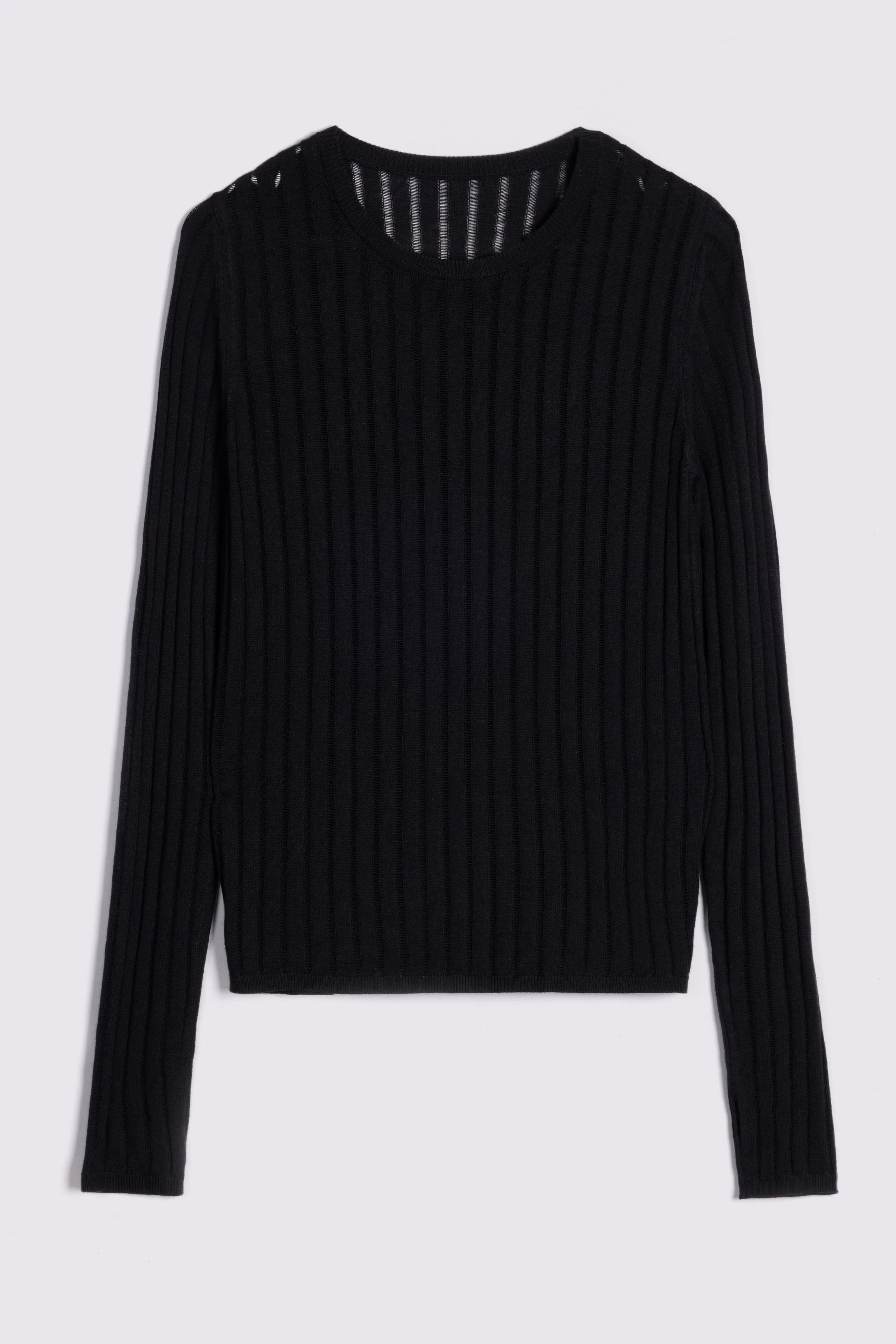 IGGY SHEER RIB JUMPER (BLACK)