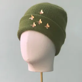 Isabella Beanie in Grass Cashmere