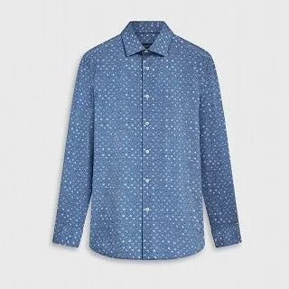 James Abstract OoohCotton Shirt in Classic Blue by Bugatchi