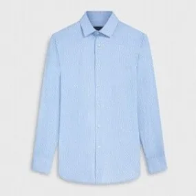 James Basketweave OoohCotton Shirt in Air Blue by Bugatchi