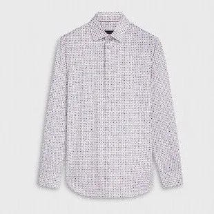 James Coin Dots OoohCotton Shirt in Chalk by Bugatchi