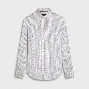 James Diamond Check OoohCotton Shirt in Chalk by Bugatchi