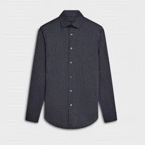 James Diamond Check OoohCotton Shirt in Navy by Bugatchi