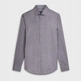 James Geometric OoohCotton Shirt in Cobalt by Bugatchi