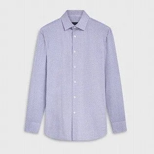 James Geometric OoohCotton Shirt in Lavender by Bugatchi