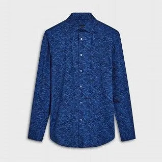 James Marbled OoohCotton Shirt in French Blue by Bugatchi