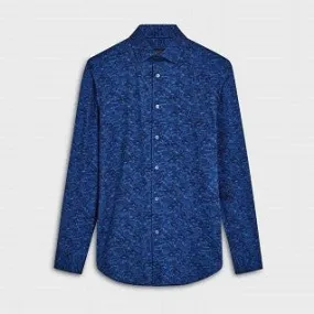 James Marbled OoohCotton Shirt in French Blue by Bugatchi