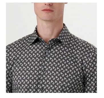 James Paisley OoohCotton Shirt in Black by Bugatchi