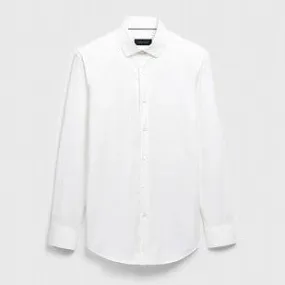 James Solid OoohCotton Shirt in White by Bugatchi