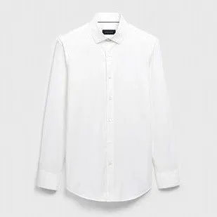 James Solid OoohCotton Shirt in White by Bugatchi