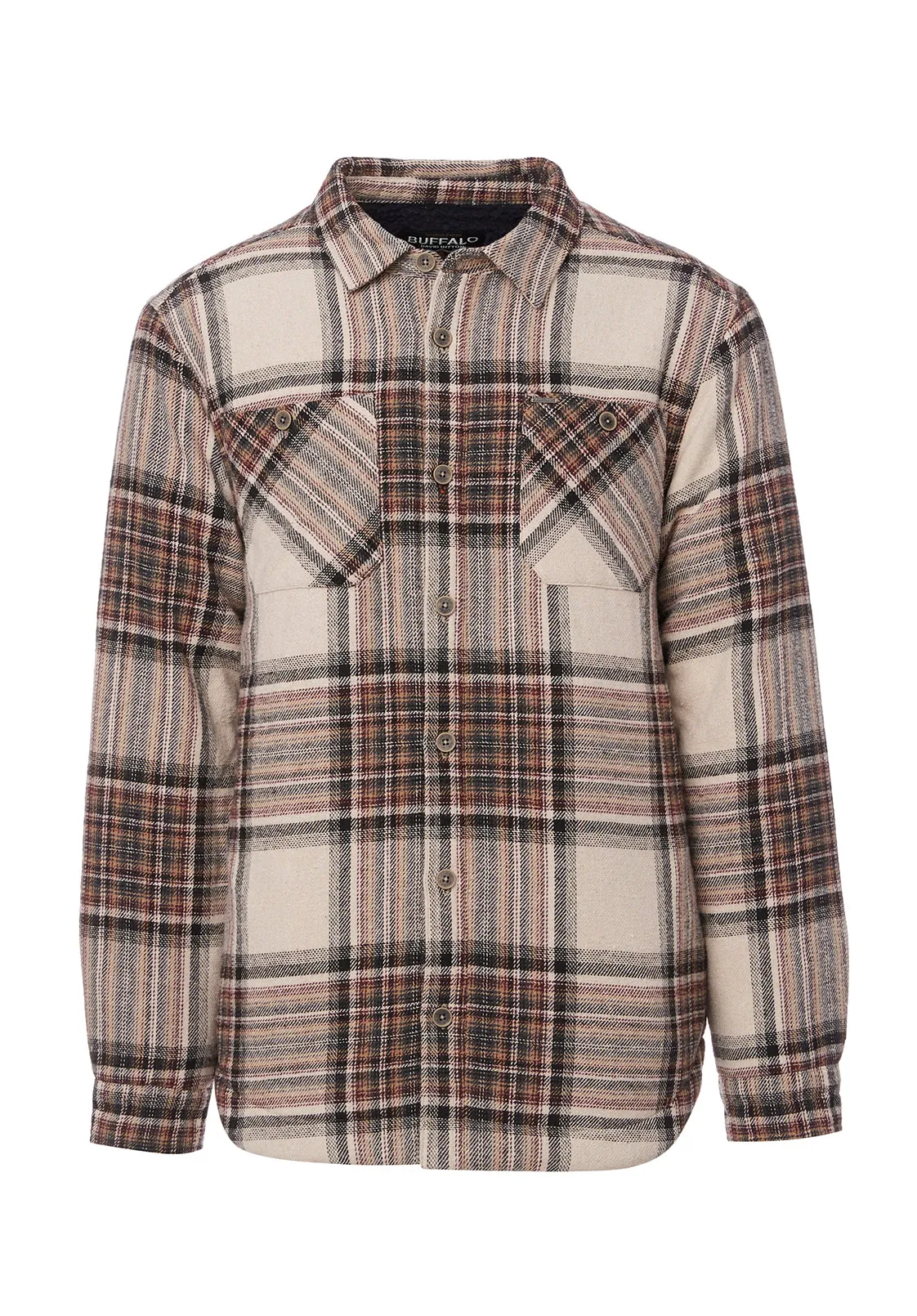 Jorum Men’s Shacket in Beige Brown Plaid - BM24040